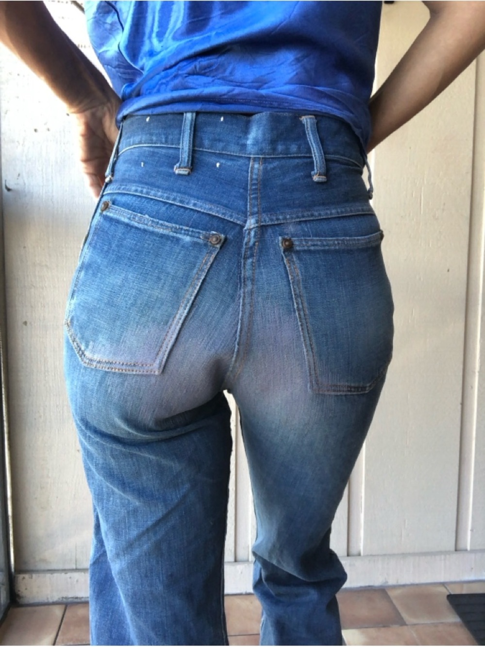 Vintage 1940 Women’s Jeans Crotch rivot Mended Size 23